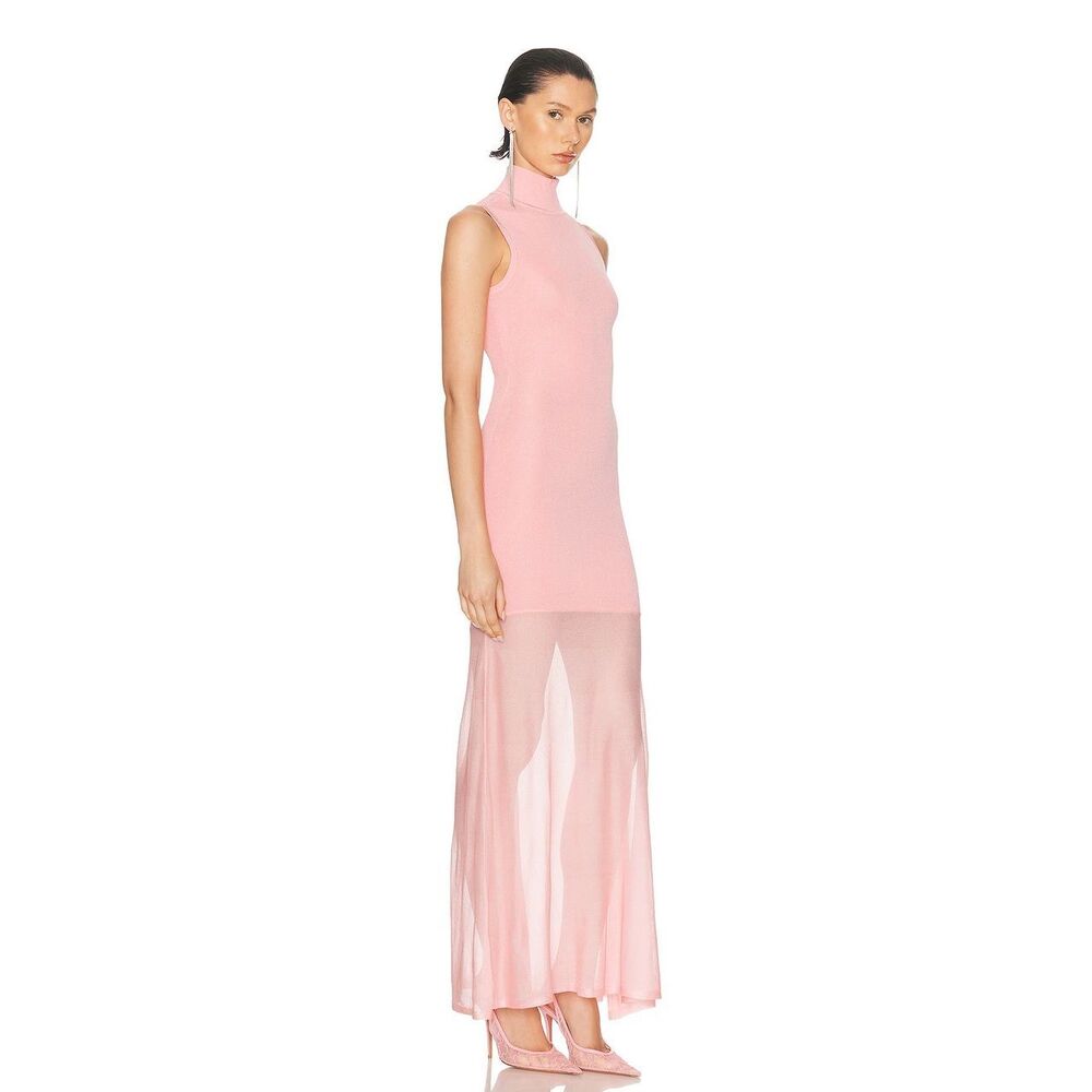 SEROYA Amine Maxi Dress in Coral Blush Size Medium Small Fabric Discoloration - Picture 2 of 11